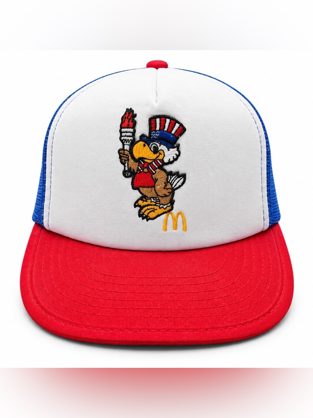 Vintage 1984 McDonald’s Sam Olympic Eagle Trucker Hat Snapback LA Olympics